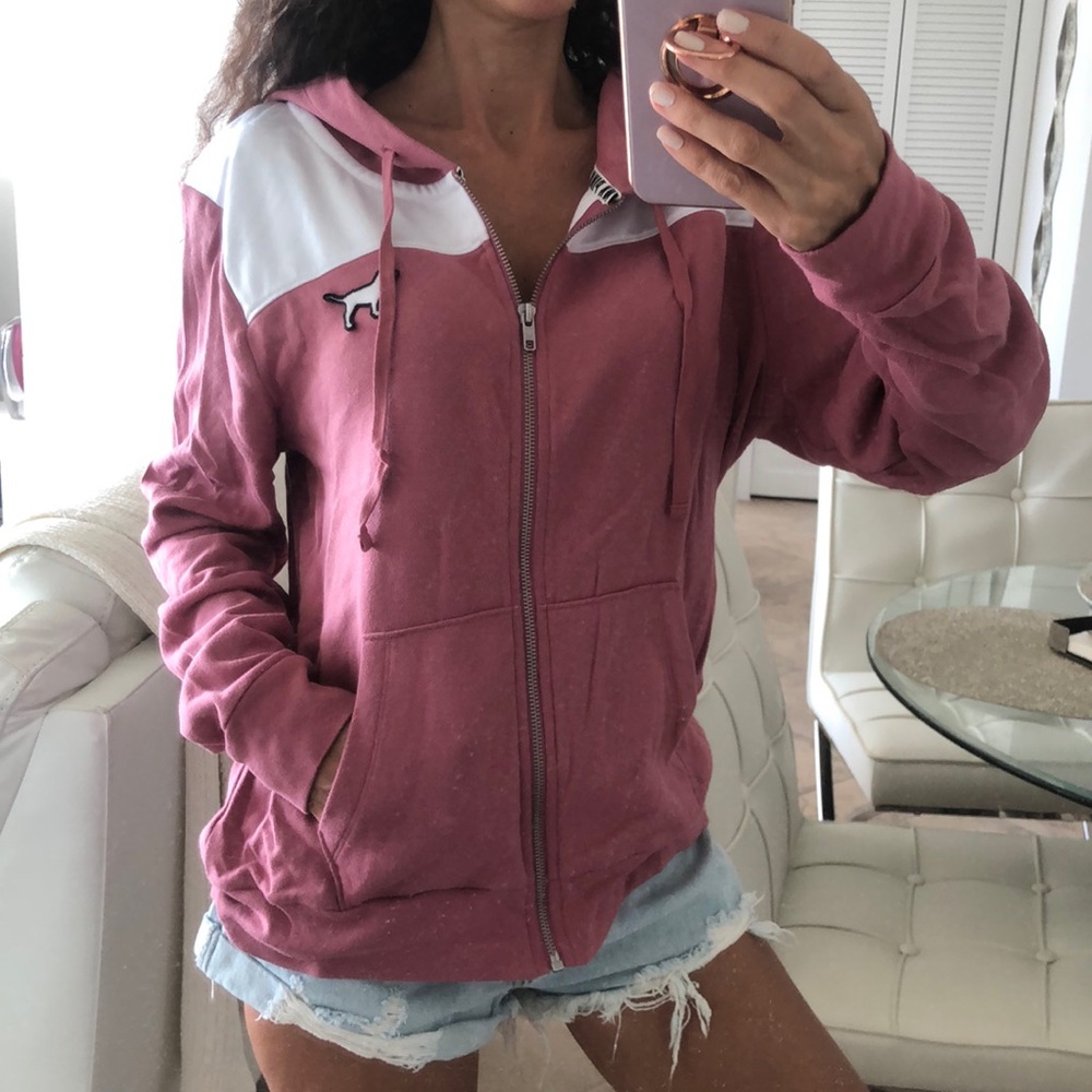 Victoria’s Secret PINK Full Zip Fleece Hoodie L